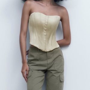 Zara satin effect corset top